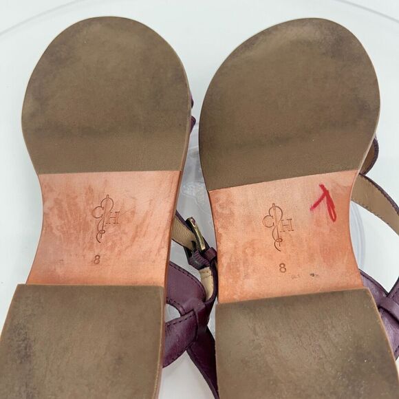Cole Haan Women Minetta Sandal Size 8 Purple Cross Strap Slingback Flat Leather - Picture 11 of 13